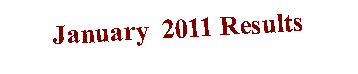 Text Box: January  2011 Results