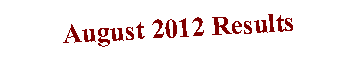 Text Box: August 2012 Results